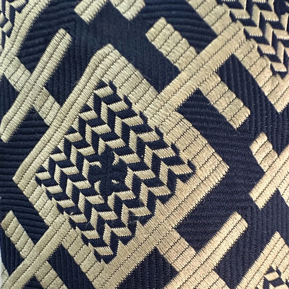 60s -70s Beau Brummell Mr Wonderful Tie Navy Groovy Geometric Op Art Retro